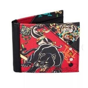 Ed Hardy Red Panther Bifold Wallet